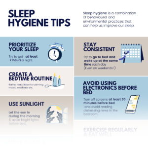 sleep hygiene tips infographic